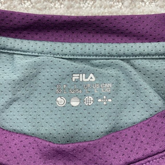FILA F4 Athletic Shirt Men Large L Purple Gray Polyester Running Gym Workout - Picture 5 of 11